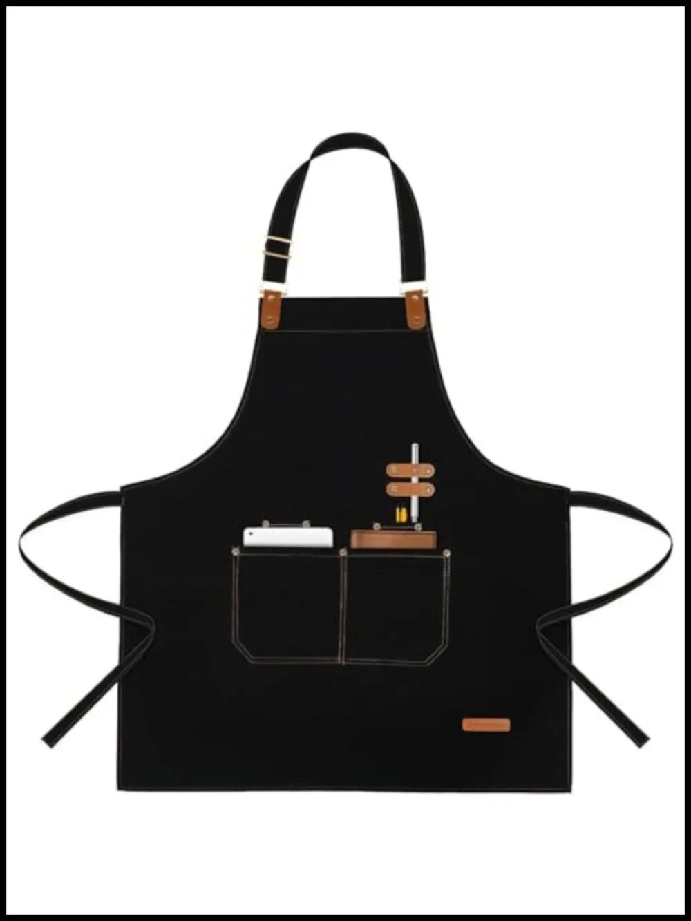 Water Repellent Apron with Adjustable Strap and Pockets for Cooking